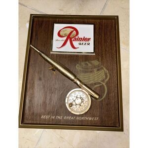 Vintage Thomas Schutz Rainier Beer 3D Fly Fish A Leading Northwest Industry Sign